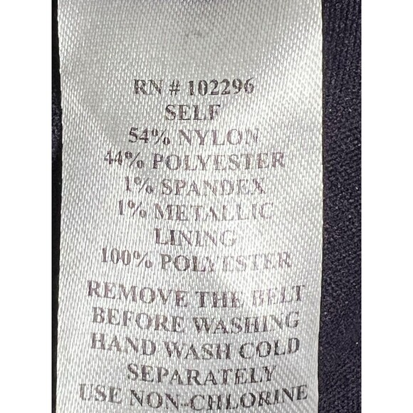 Connected Apparel Dress Womens 10 Black Gold Chevron Metallic Belted A-Line - Picture 6 of 13